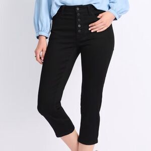 1427 NWT Just USA Lola High Rise Button Up Skinny Jean Capri Sz 6